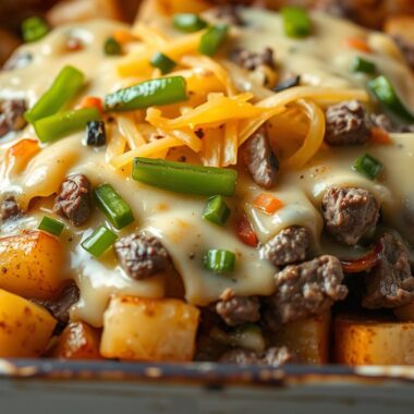 Savory Cheesesteak Potato Bake