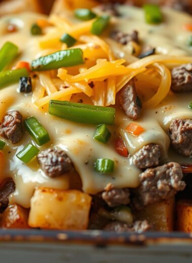 Savory Cheesesteak Potato Bake