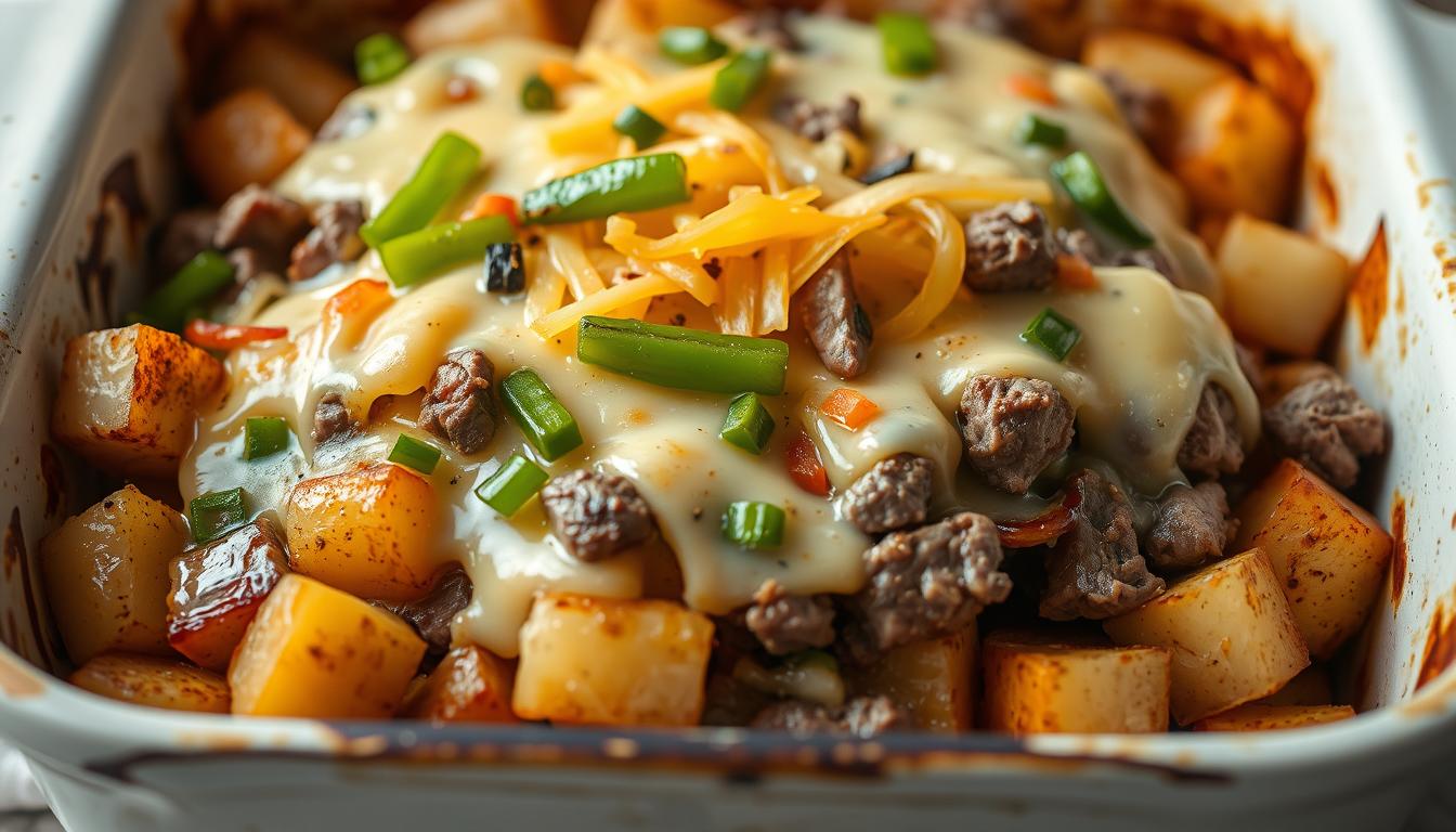 Savory Cheesesteak Potato Bake