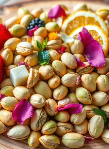 What flavor pairs well with pistachio?