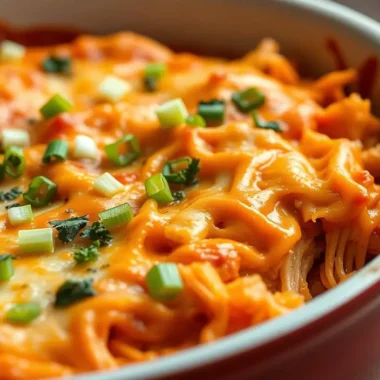 Buffalo Chicken and Cheese Casserole