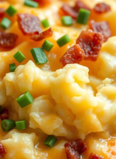 Cheddar and Bacon Mashed Potato Casserole
