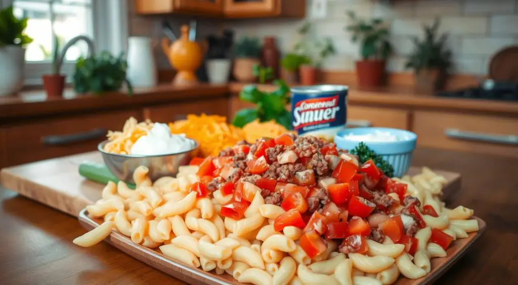 Cheesy Chili Mac Casserole ingredients