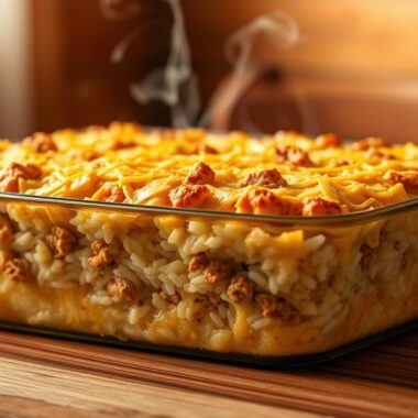 Cheesy Ground Turkey and Rice Casserole