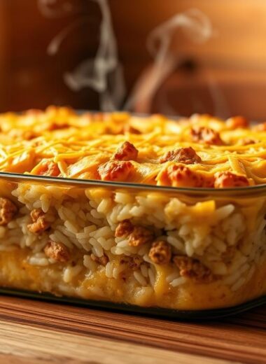 Cheesy Ground Turkey and Rice Casserole