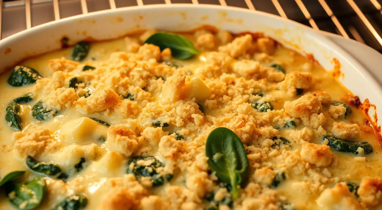 Cheesy Spinach and Artichoke Casserole
