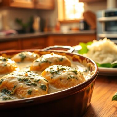 Creamy Chicken Pesto Bake