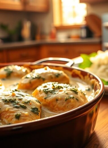 Creamy Chicken Pesto Bake