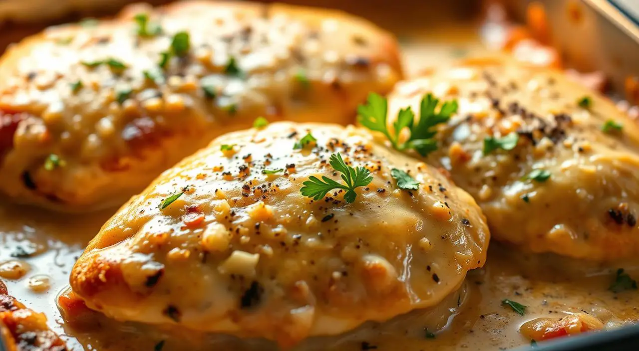 Creamy Garlic Parmesan Chicken Bake