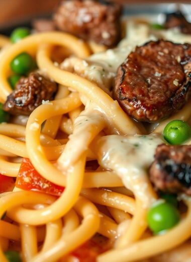 Creamy beef Pasta dinner