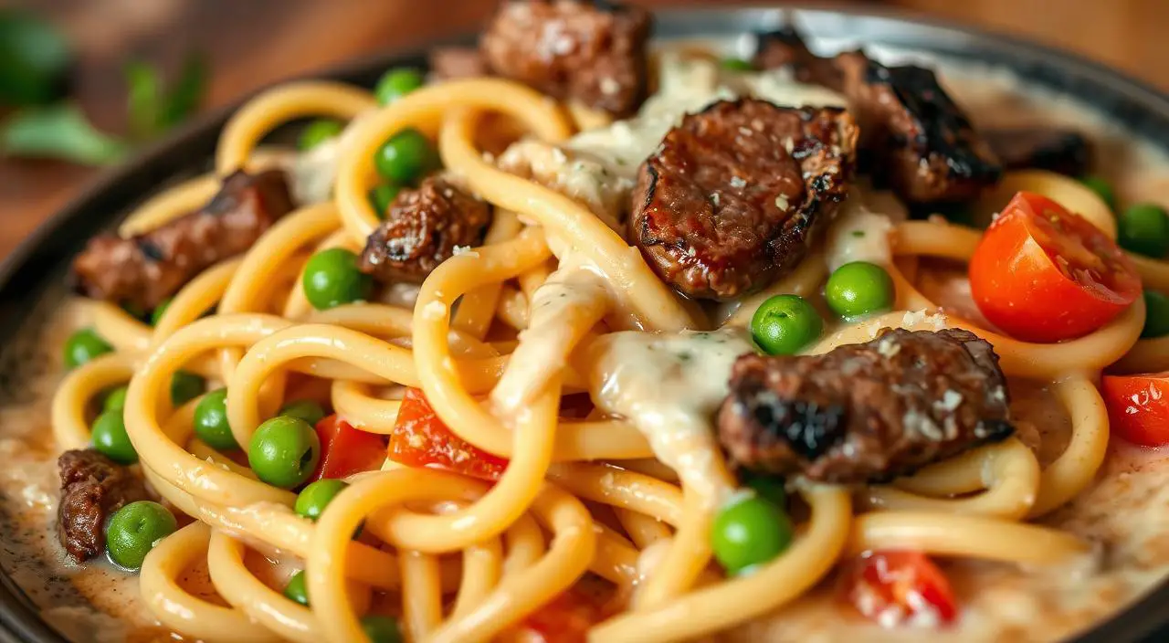 Creamy beef Pasta dinner