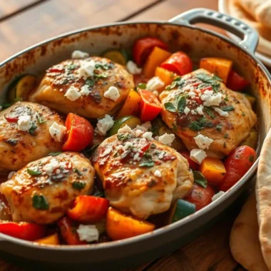 Greek Chicken and Veggie Bake