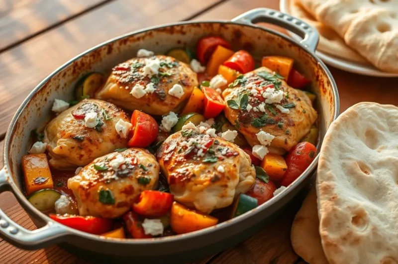 Greek Chicken and Veggie Bake