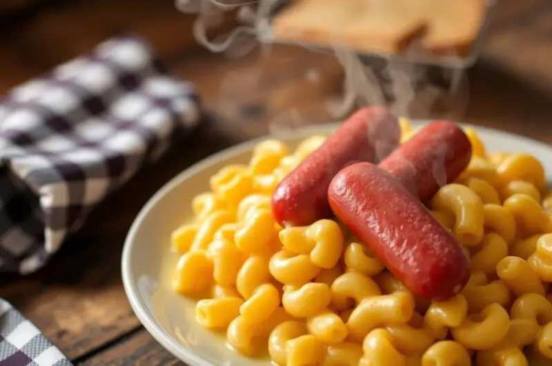 Macaroni and Cheese with Hot Dogs