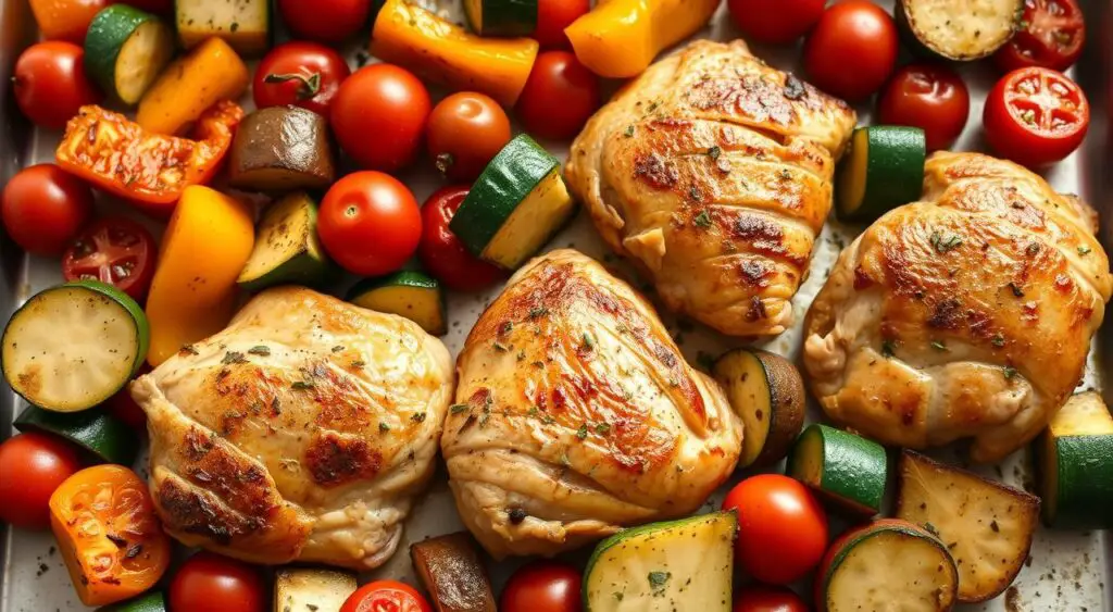 Mediterranean cuisine sheet pan dinner