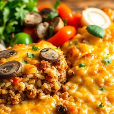 Mushroom and Brown Rice Bake