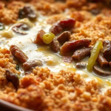 Philly Cheesesteak Casserole