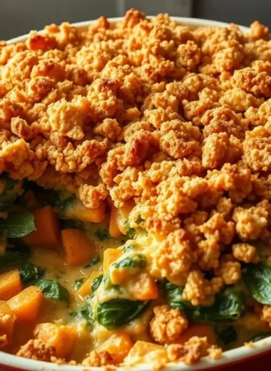 Spinach and Sweet Potato Casserole
