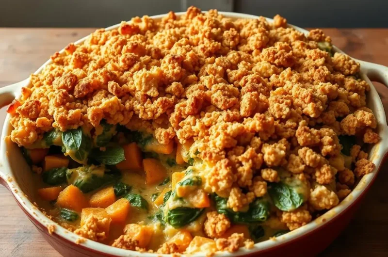 Spinach and Sweet Potato Casserole