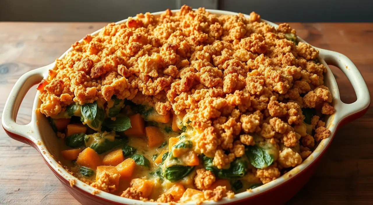 Spinach and Sweet Potato Casserole