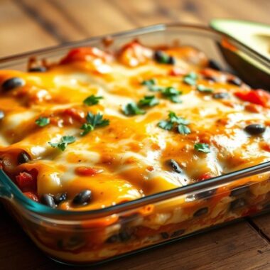 Veggie and Black Bean Enchilada Bake