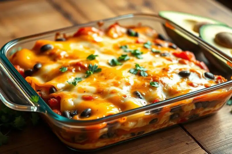 Veggie and Black Bean Enchilada Bake