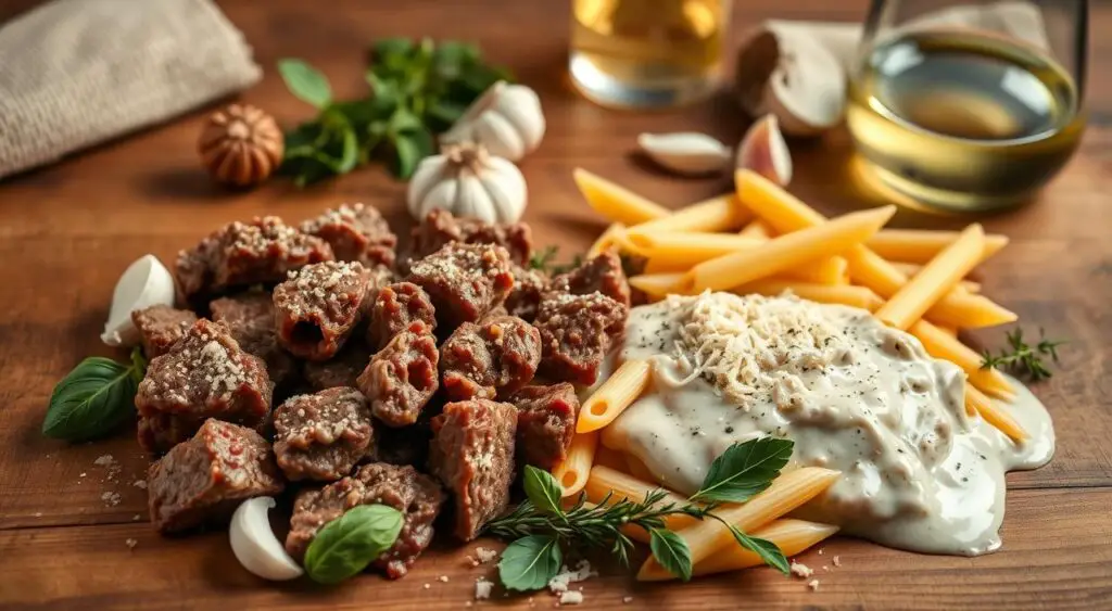 creamy beef pasta ingredients