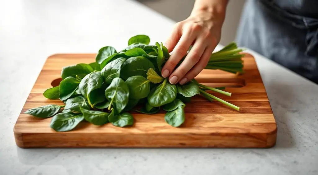 selecting fresh spinach
