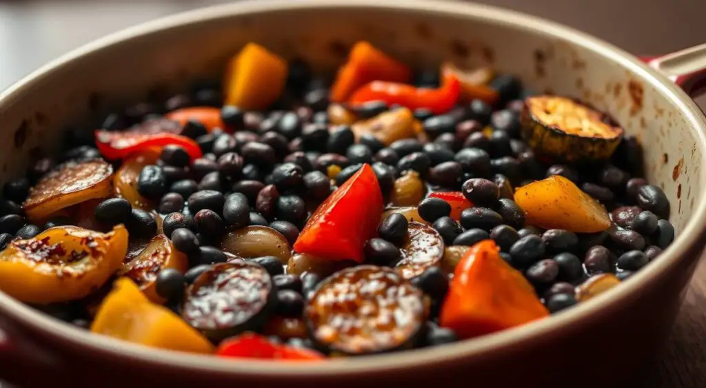 simple veggie black bean bake