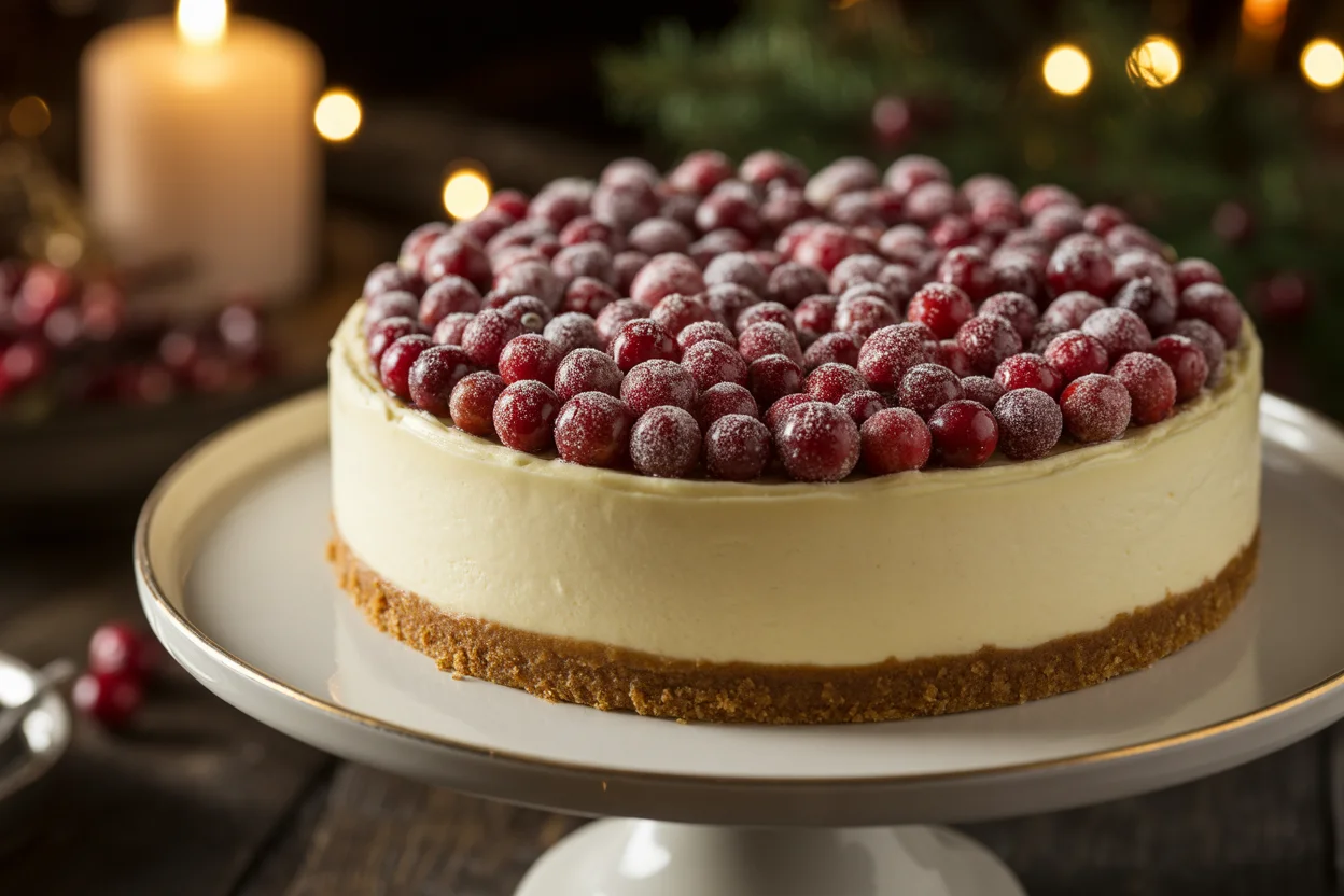 White Chocolate Cranberry Cheesecake