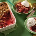 Delicious Cranberry Crisp topped with buttery oats and brown sugar streusel.