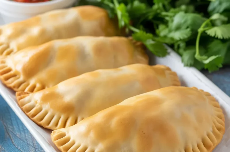 Delicious pie crust empanadas filled with seasoned ground beef for a quick dinner.