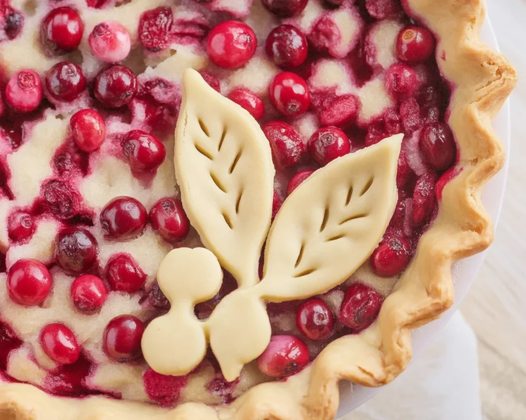 Delicious Cranberry Custard Pie with a flaky crust and creamy filling.
