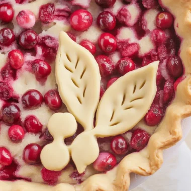 Delicious Cranberry Custard Pie with a flaky crust and creamy filling.