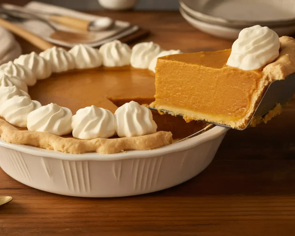 Delicious Pumpkin Chiffon Pie with a flaky crust and fluffy meringue topping.