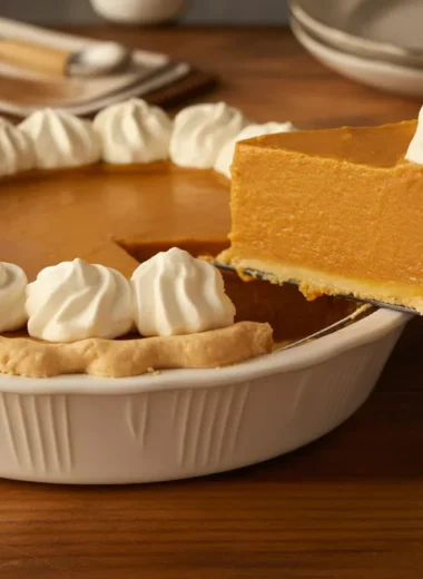 Delicious Pumpkin Chiffon Pie with a flaky crust and fluffy meringue topping.