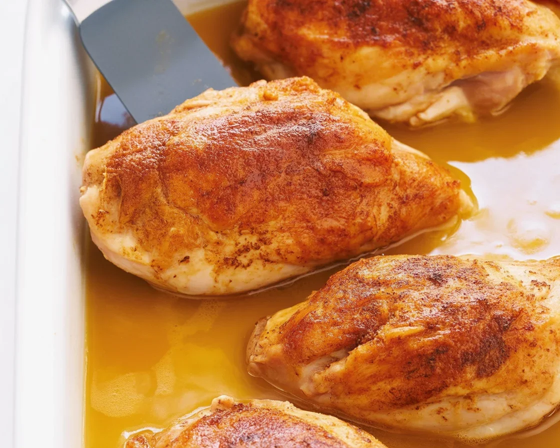 Oven-baked chicken breast cooked to perfection, juicy and tender.