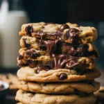 Delicious soft and chewy chocolate chip cookies with melted chocolate chunks