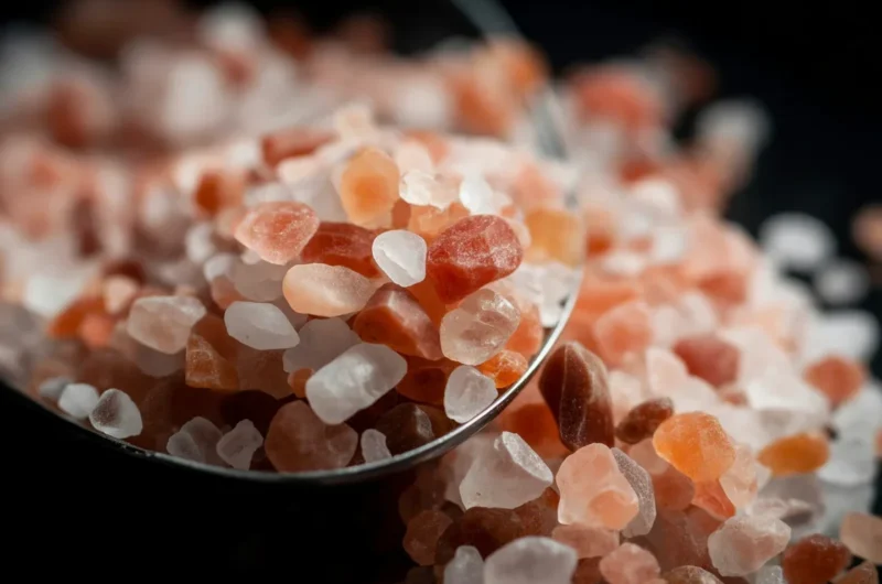 A refreshing drink made with pink Himalayan salt, water, and lemon juice.