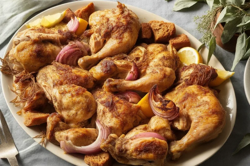 Cooked chicken stored in the fridge, showing food safety guidelines.