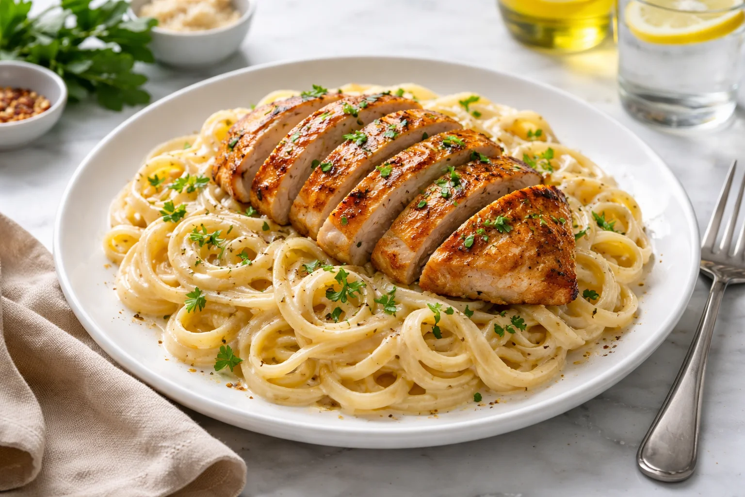 Creamy Chicken Alfredo Pasta