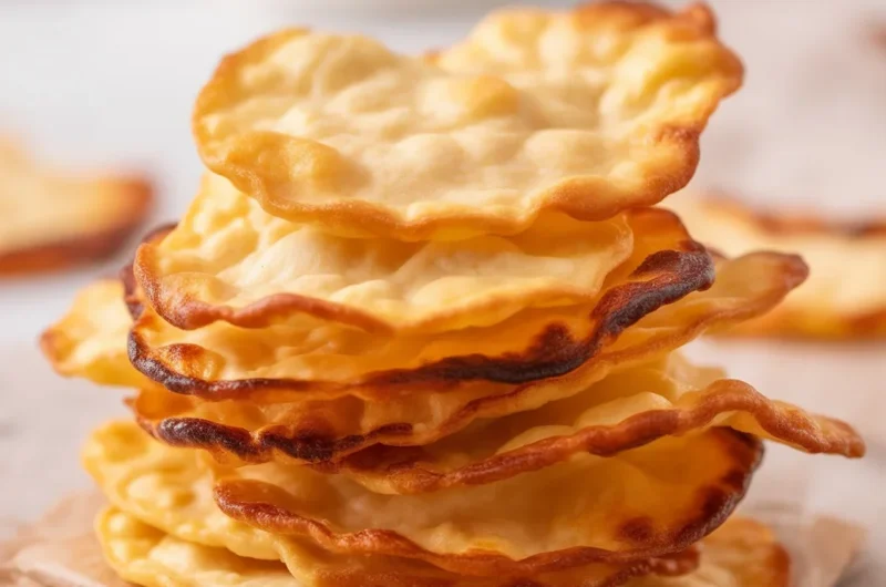 Crunchy high-protein Cottage Cheese Chips for a healthy snack alternative.