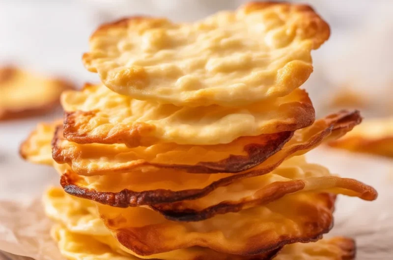 Crispy cottage cheese chips, a healthy high protein snack option for any time.