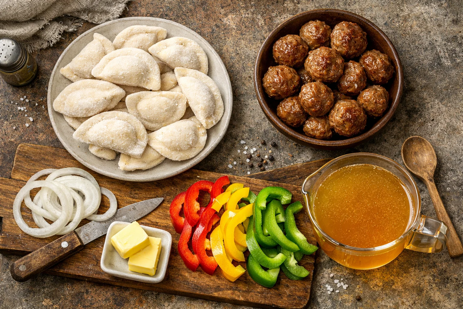 One Skillet Pierogi & Meatball Skillet: Dinner Made Easy!