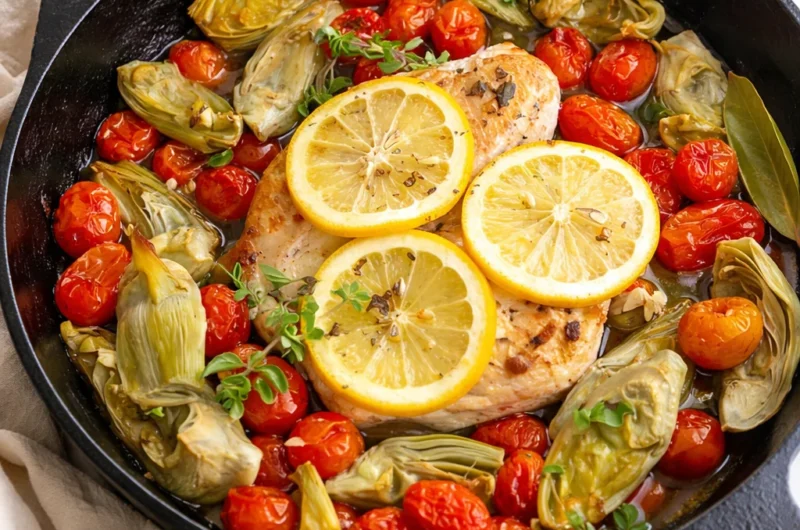 Mouthwatering Boursin Chicken Bake served on a dinner plate for gatherings.