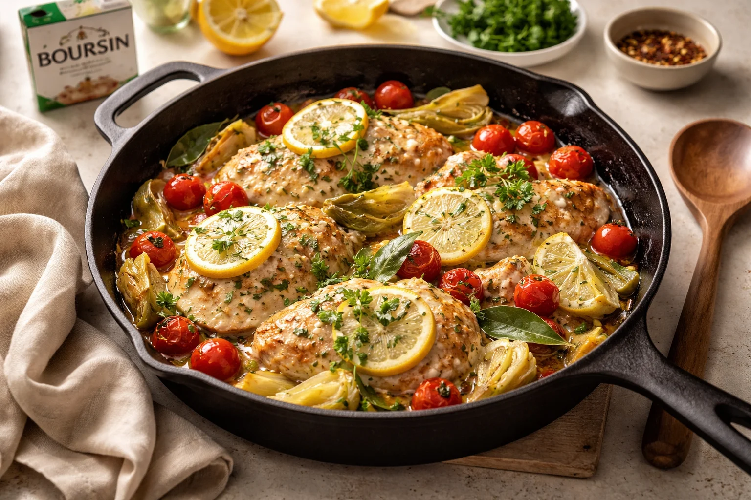 Mouthwatering Boursin Chicken Bake for Dinner Parties