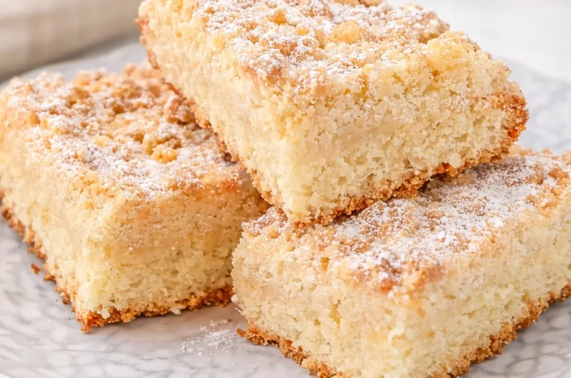 Delicious slice of Streuselkuchen, a traditional German crumb cake with buttery streusel topping.