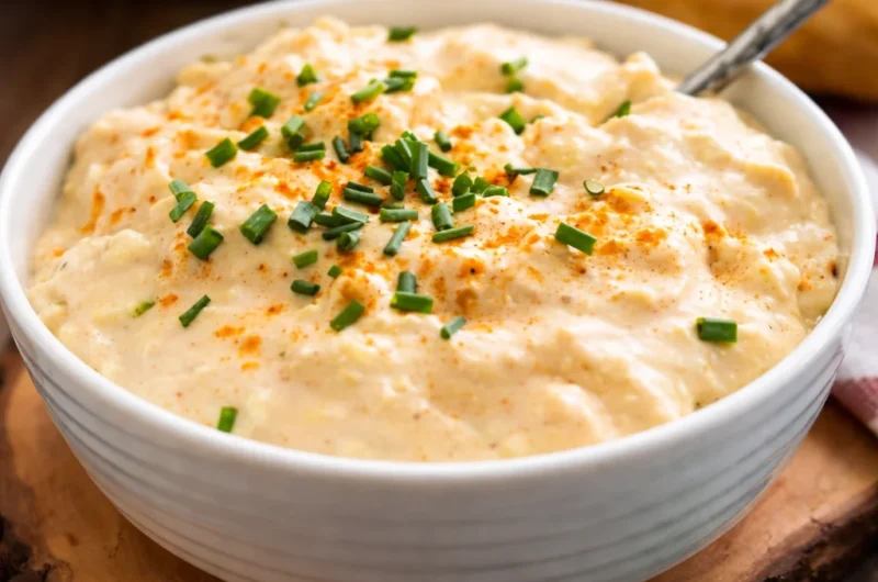 Creamy German Cheese and Beer Spread Obatzda served with pretzels.