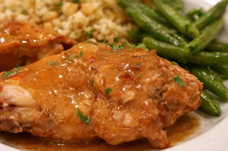 Delicious authentic Hasenpfeffer, traditional German rabbit stew dish with rich flavors.