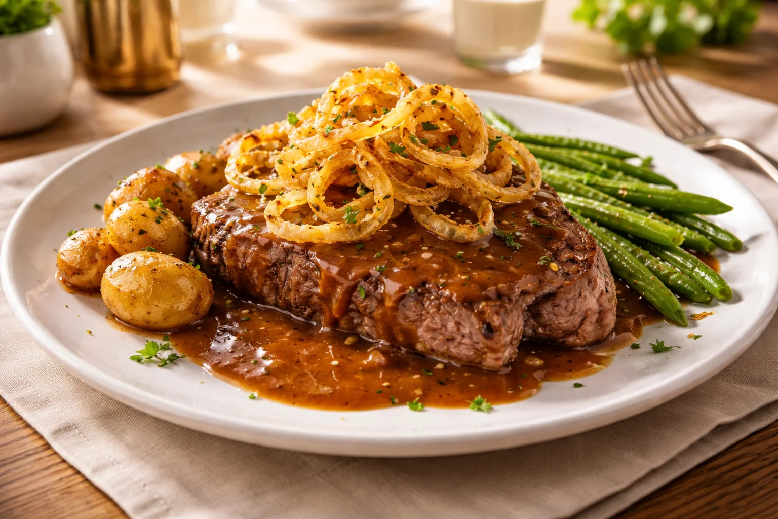 Traditional Zwiebelrostbraten (German Onion Beef Roast)